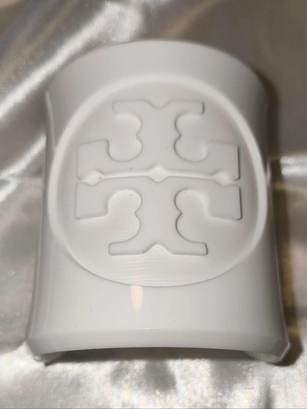 Tory Burch White Logo Resin Cuff